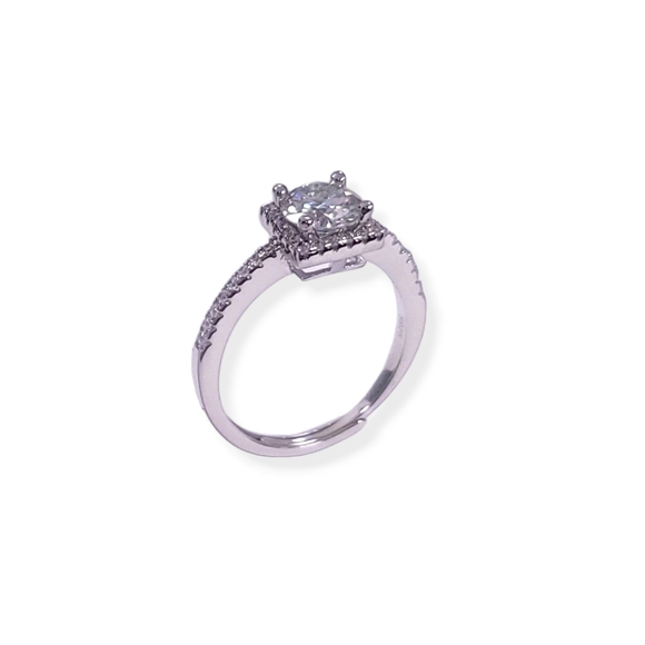 New! Certified 1ct  t.w. Moissanite square Brillant cut Engagement Weeding Ring. - Picture 3 of 5